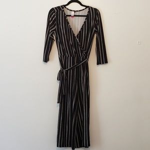 Black&White Striped Jumpsuit